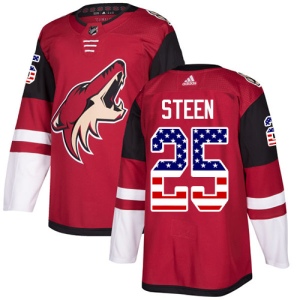 Men's Thomas Steen Arizona Coyotes Authentic USA Flag Fashion Jersey - Red