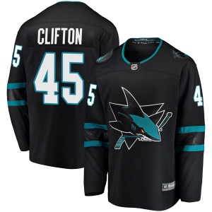 Men's Tim Clifton San Jose Sharks Breakaway Alternate Jersey - Black