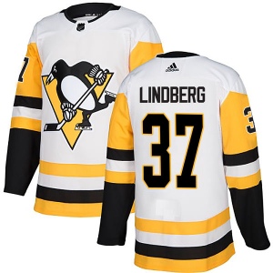 Men's Tobias Lindberg Pittsburgh Penguins Authentic Away Jersey - White