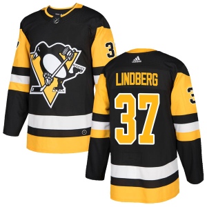 Men's Tobias Lindberg Pittsburgh Penguins Authentic Home Jersey - Black