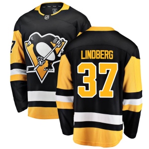 Men's Tobias Lindberg Pittsburgh Penguins Breakaway Home Jersey - Black