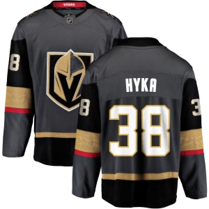 Men's Tomas Hyka Vegas Golden Knights Black Home Breakaway Jersey - Gold