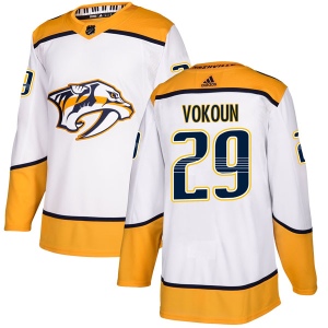 Men's Tomas Vokoun Nashville Predators Authentic Away Jersey - White