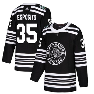 Men's Tony Esposito Chicago Blackhawks Authentic 2019 Winter Classic Jersey - Black