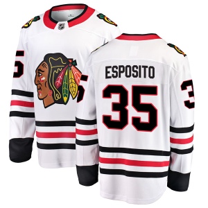 Men's Tony Esposito Chicago Blackhawks Breakaway Away Jersey - White