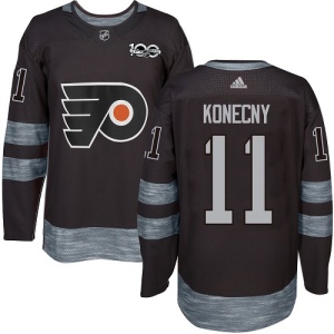 Men's Travis Konecny Philadelphia Flyers Authentic 1917-2017 100th Anniversary Jersey - Black