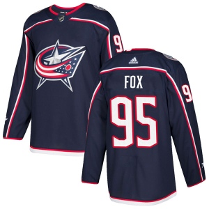 Men's Trent Fox Columbus Blue Jackets Authentic Home Jersey - Navy