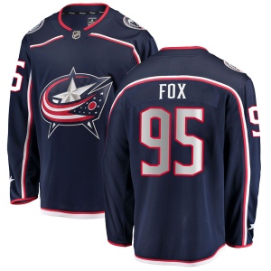 Men's Trent Fox Columbus Blue Jackets Breakaway Home Jersey - Navy