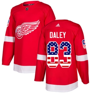 Men's Trevor Daley Detroit Red Wings Authentic USA Flag Fashion Jersey - Red