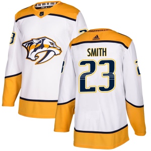 Men's Trevor Smith Nashville Predators Authentic Away Jersey - White