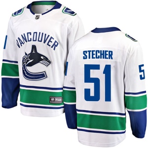 Men's Troy Stecher Vancouver Canucks Breakaway Away Jersey - White