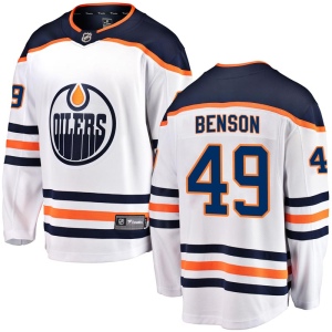 Men's Tyler Benson Edmonton Oilers Authentic Away Breakaway Jersey - White