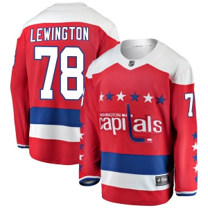 Men's Tyler Lewington Washington Capitals Breakaway Alternate Jersey - Red