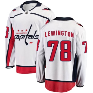 Men's Tyler Lewington Washington Capitals Breakaway Away Jersey - White