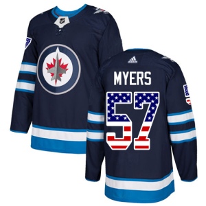 Men's Tyler Myers Winnipeg Jets Authentic USA Flag Fashion Jersey - Navy Blue