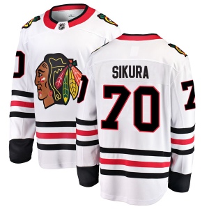 Men's Tyler Sikura Chicago Blackhawks Breakaway Away Jersey - White