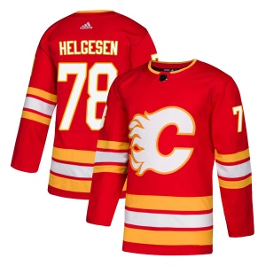 Men's Tyson Helgesen Calgary Flames Authentic Alternate Jersey - Red