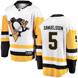 Men's Ulf Samuelsson Pittsburgh Penguins Breakaway Away Jersey - White