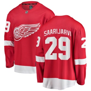 Men's Vili Saarijarvi Detroit Red Wings Breakaway Home Jersey - Red