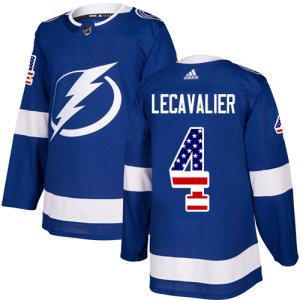 Men's Vincent Lecavalier Tampa Bay Lightning Authentic USA Flag Fashion Jersey - Blue