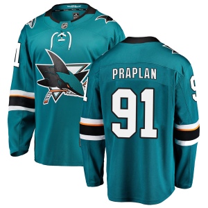 Men's Vincent Praplan San Jose Sharks Breakaway Home Jersey - Teal