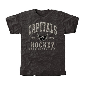 Men's Washington Capitals Camo Stack Tri-Blend T-Shirt - Black