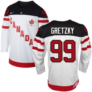 Men's Wayne Gretzky Team Canada Premier 100th Anniversary Olympic Hockey Jersey - White