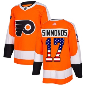 Men's Wayne Simmonds Philadelphia Flyers Authentic USA Flag Fashion Jersey - Orange