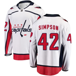 Men's Wayne Simpson Washington Capitals Breakaway Away Jersey - White