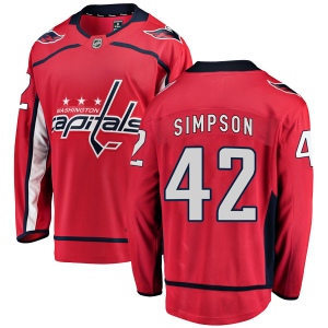 Men's Wayne Simpson Washington Capitals Breakaway Home Jersey - Red