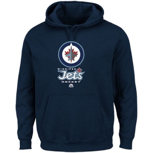 Men's Winnipeg Jets Critical Victory VIII Fleece Hoodie - - Navy