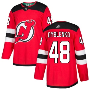 Men's Yaroslav Dyblenko New Jersey Devils Authentic Home Jersey - Red