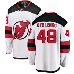 Men's Yaroslav Dyblenko New Jersey Devils Breakaway Away Jersey - White