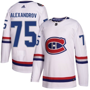 Men's Yury Alexandrov Montreal Canadiens Authentic 2017 100 Classic Jersey - White