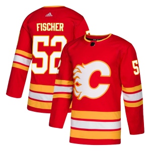 Men's Zach Fischer Calgary Flames Authentic Alternate Jersey - Red