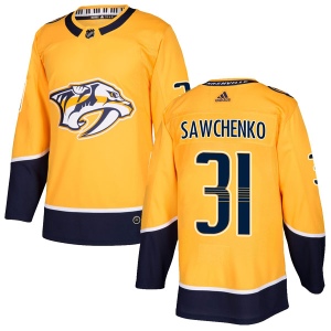 Men's Zachary Sawchenko Nashville Predators Authentic Home Jersey - Gold