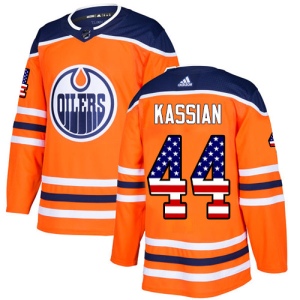 Men's Zack Kassian Edmonton Oilers Authentic USA Flag Fashion Jersey - Orange