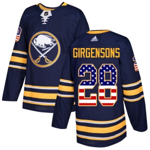 Men's Zemgus Girgensons Buffalo Sabres Authentic USA Flag Fashion Jersey - Navy Blue