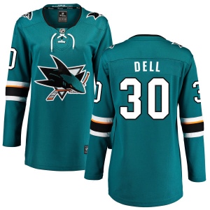 Women's Aaron Dell San Jose Sharks Home Breakaway Jersey - Teal