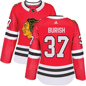 Women's Adam Burish Chicago Blackhawks Authentic Home Jersey - Red