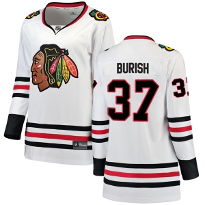 Women's Adam Burish Chicago Blackhawks Breakaway Away Jersey - White