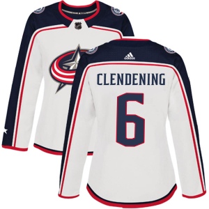 Women's Adam Clendening Columbus Blue Jackets Authentic Away Jersey - White