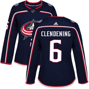 Women's Adam Clendening Columbus Blue Jackets Authentic Home Jersey - Navy