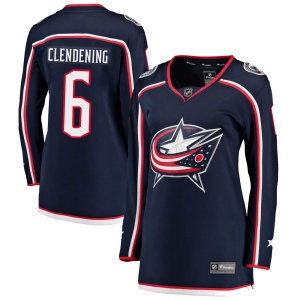 Women's Adam Clendening Columbus Blue Jackets Breakaway Home Jersey - Navy