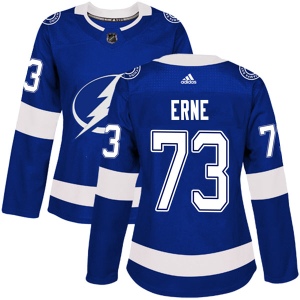 Women's Adam Erne Tampa Bay Lightning Authentic Home Jersey - Blue