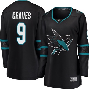 Women's Adam Graves San Jose Sharks Breakaway Alternate Jersey - Black