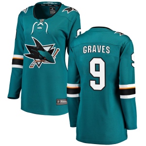 Women's Adam Graves San Jose Sharks Breakaway Home Jersey - Teal