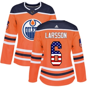 Women's Adam Larsson Edmonton Oilers Authentic USA Flag Fashion Jersey - Orange