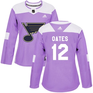 Women's Adam Oates St. Louis Blues Authentic Hockey Fights Cancer Jersey - Purple