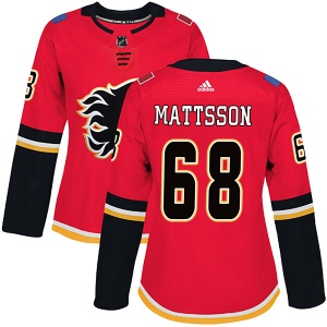 Women's Adam Ollas Mattsson Calgary Flames Authentic Home Jersey - Red